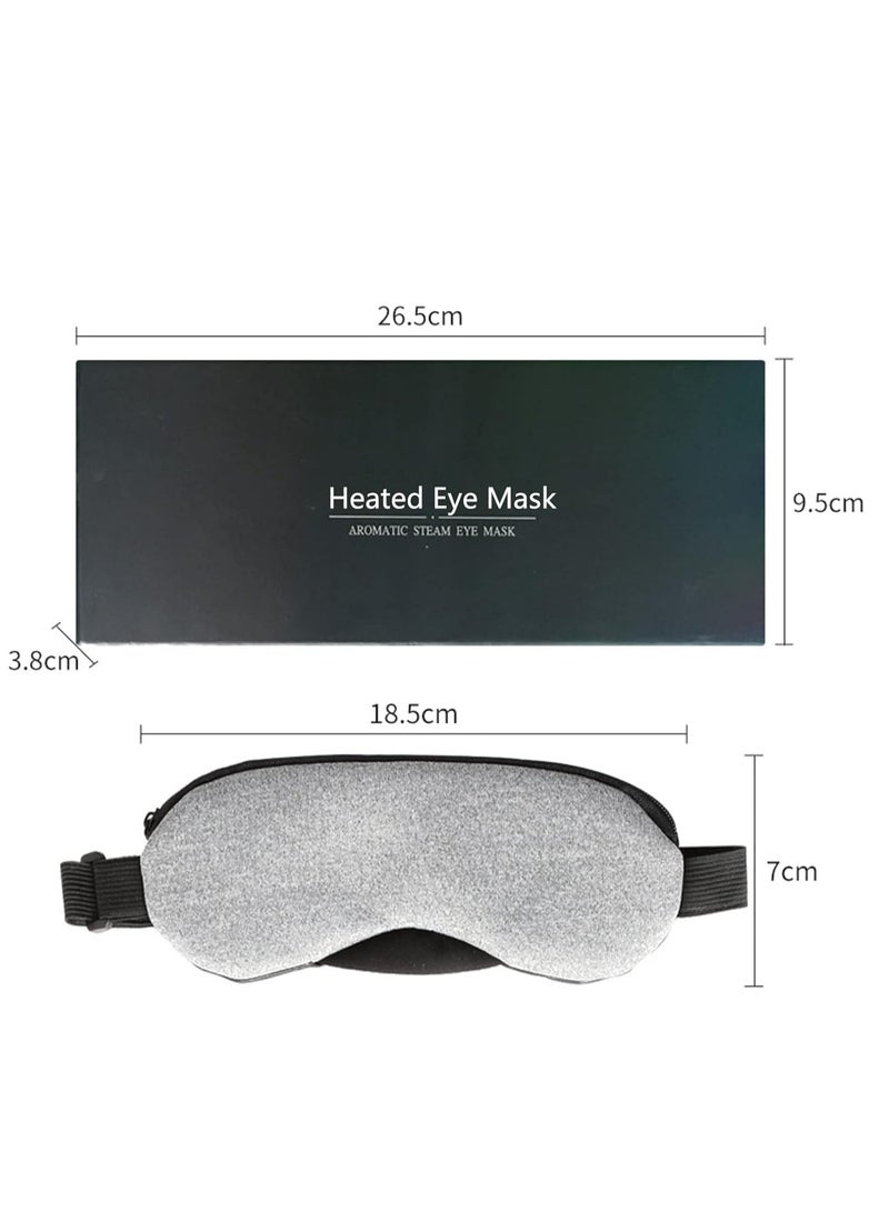 Heated Eye Mask, USB Eye Mask for Dry Eyes with Temperature & Timer Control, Earplugs, Warm Eye Compress Heating Pad for Sleep, Dry Eyes, Blepharitis, Dark Circles, Puffy Eyes…