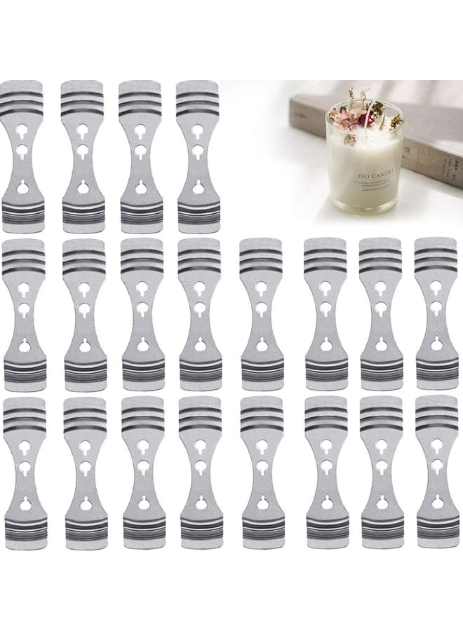 20-Pieces Metal Candle Wick Centering Devices Silver One Size