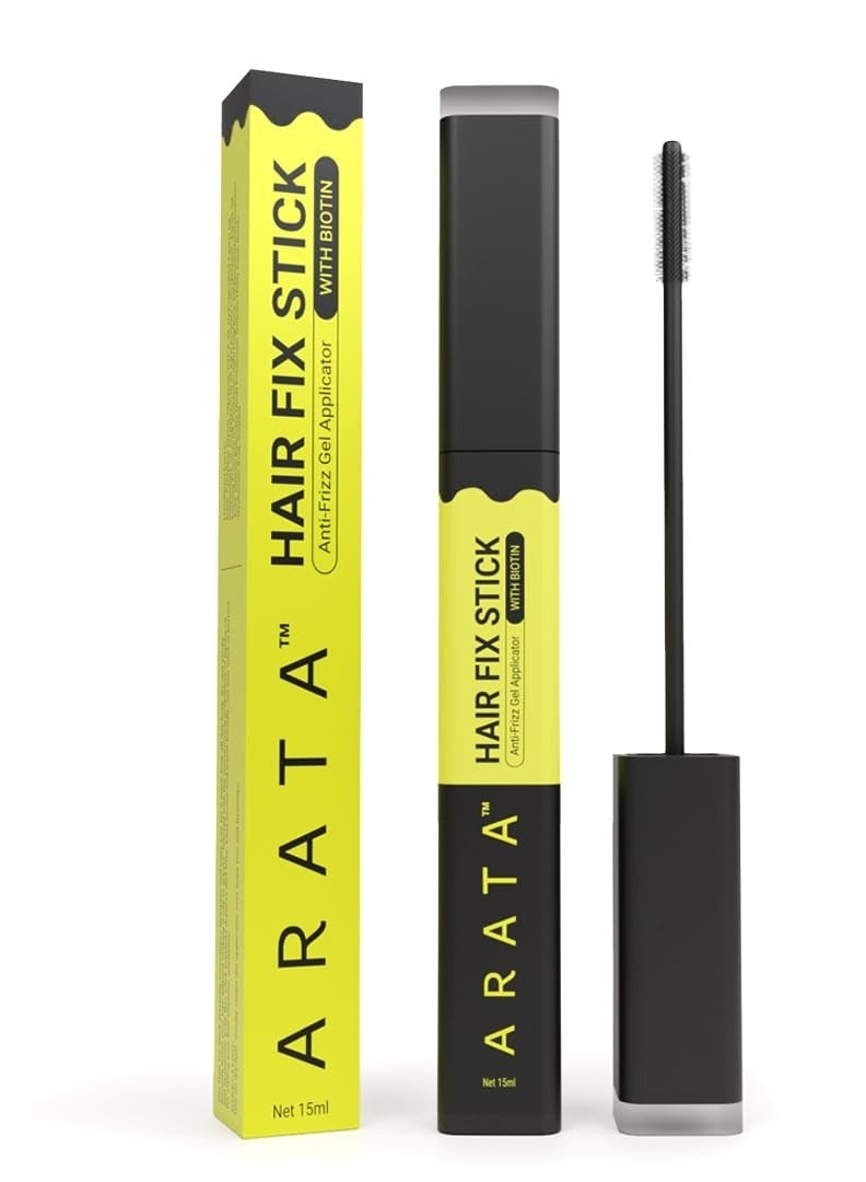 Arata Gel Based Hair Fix Stick For All Hair Types | Anti-Frizz, Baby Hair & Flyaway Fixer With Biotin & Hyaluronic | Easy To Carry, Non-Greasy, No White Cast | 15 ml