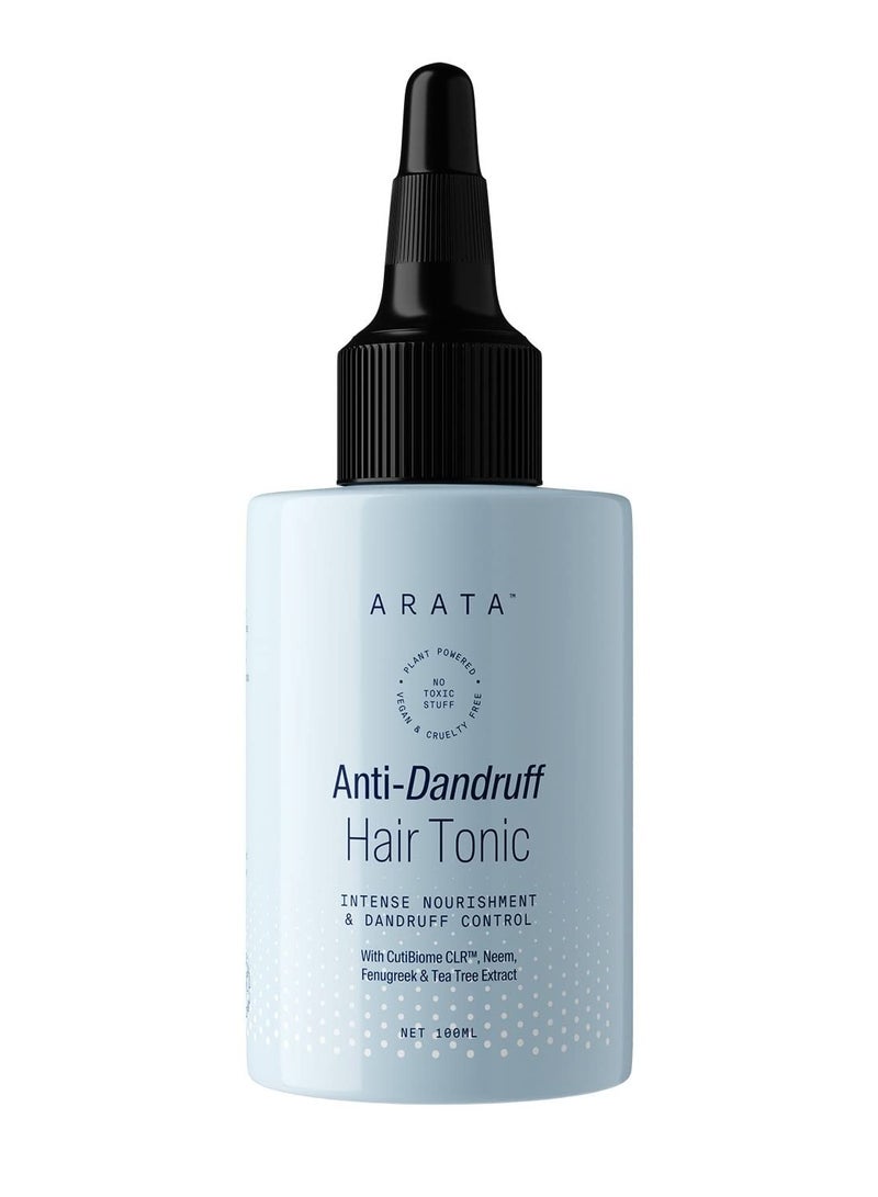 Arata Anti Dandruff Hair Tonic (100 ML) | With Neem, Fenugreek, Tea Tree Oil | Treats Dry, Itchy Flaky Scalp And Fights Dandruff | For All Hair Types