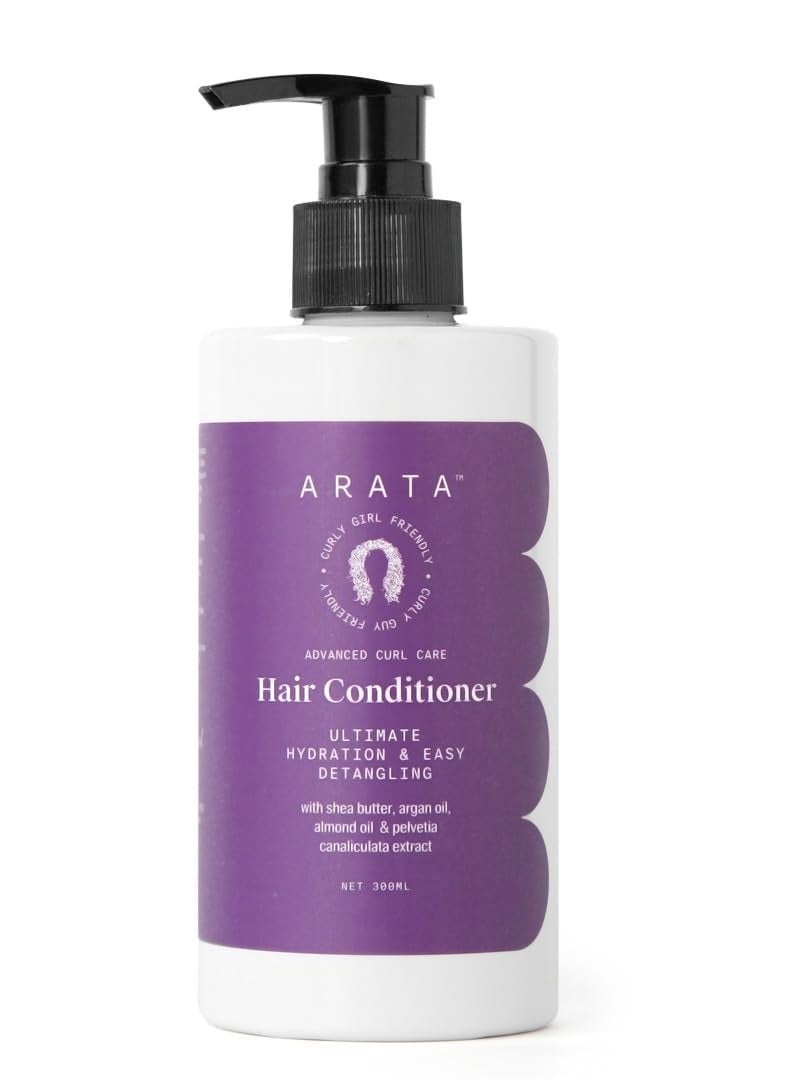 Arata Advanced Curl Care Hair Conditioner (300 Ml) | Rinse-Out Conditioner With Shea Butter, Argan Oil, Almond Oil & Pelvetia Canaliculata | Ultimate Hydration & Easy Detangling,1 Count