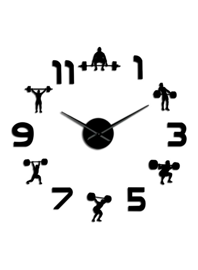 Weightlifting Fitness Room Wall Clock Black 15x10x4.5cm