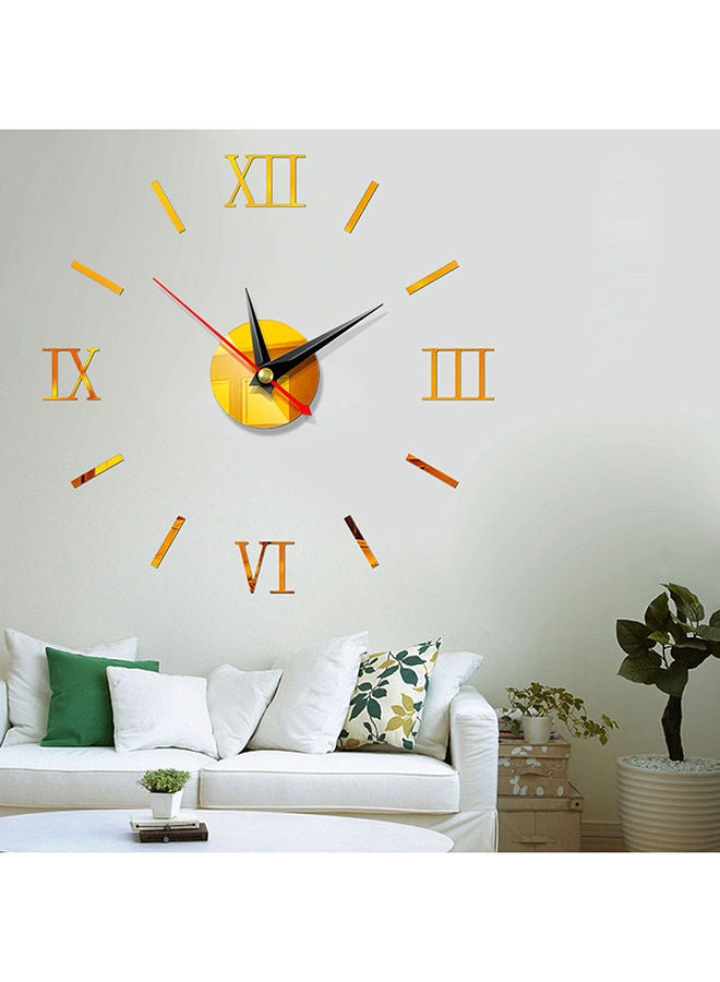 DIY Large Acrylic Modern Wall Clock Gold 40x40centimeter