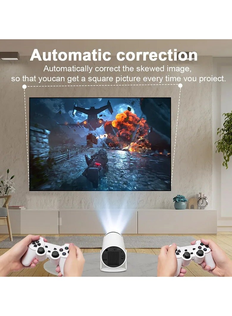 Retro Game Console with Wireless Controllers & 4K HD Projector – 30,000+ Built-in Games – Perfect for Family Entertainment