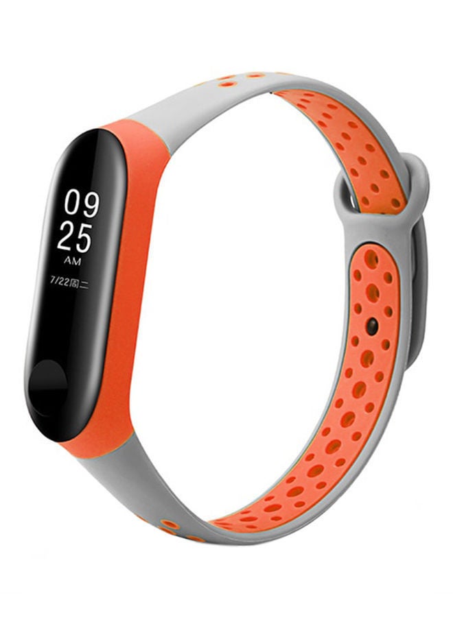 Replacement Sport Strap For Xiaomi Mi Band 3 Grey/Orange