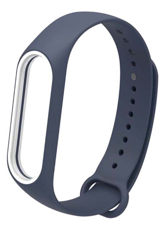 Replacement Wrist Strap For Xiaomi Mi Band 3/4 Dark Blue/White