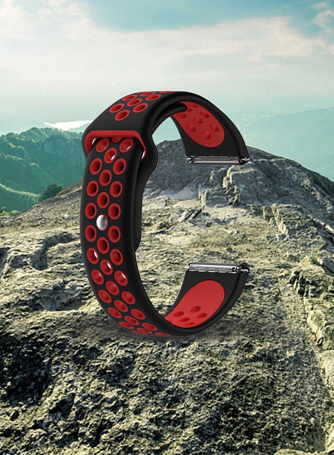 Breathable Wrist Band For Fitbit Versa Black/Red