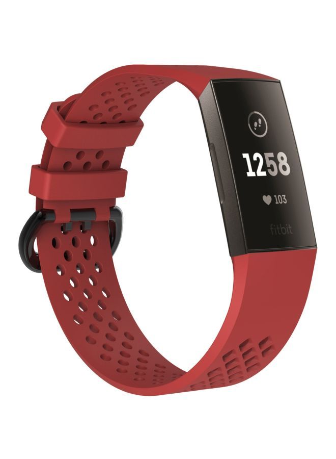 Adjustable Sport Wrist Strap For Fitbit Charge 3 Red