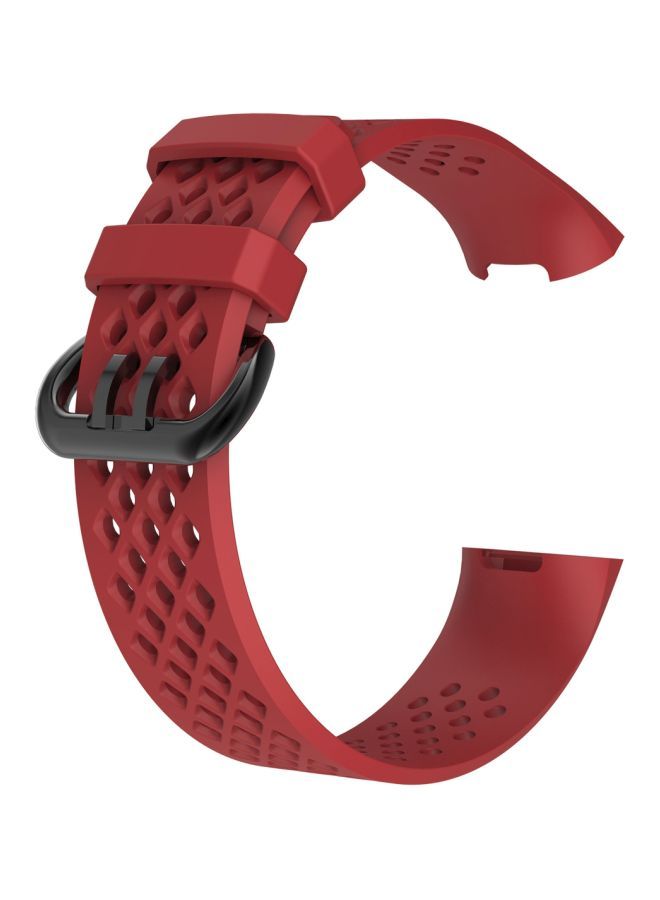 Adjustable Sport Wrist Strap For Fitbit Charge 3 Red