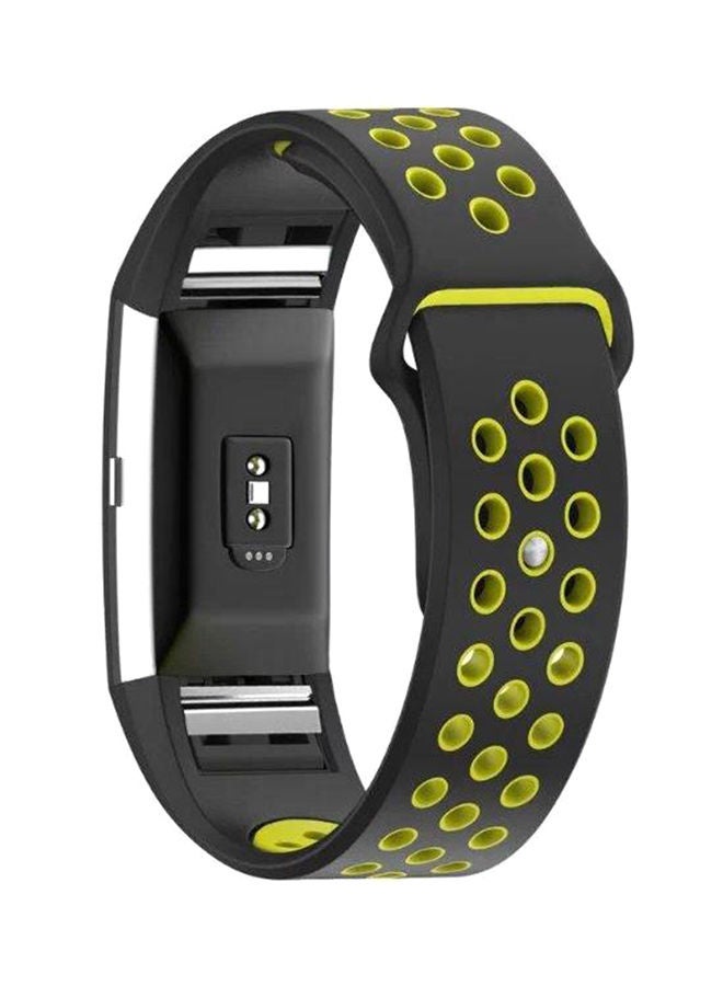 Silicone Strap For Fitbit Charge 2 Black/Green