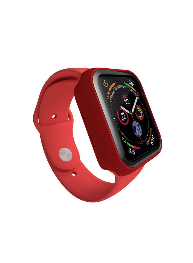 Shock Proof Watch Protectors with Touch Sensitive Tempered Glass For Apple Series 6/5/4/SE- 44 mm- Shockproof-Scratch Resistent-Sleek Design Red