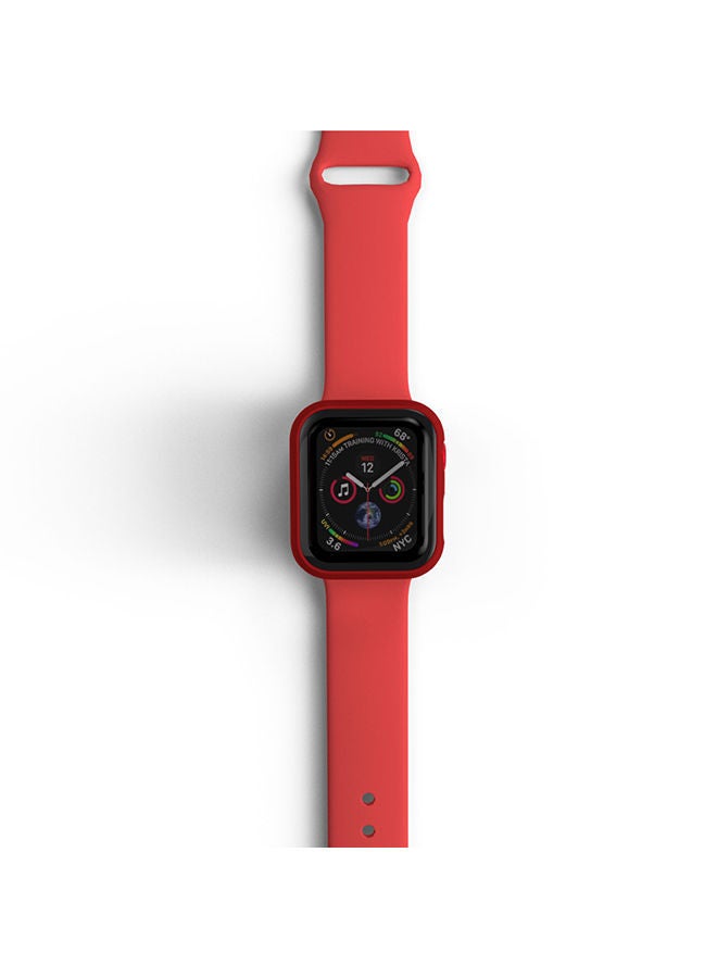 Shock Proof Watch Protectors with Touch Sensitive Tempered Glass For Apple Series 6/5/4/SE- 44 mm- Shockproof-Scratch Resistent-Sleek Design Red