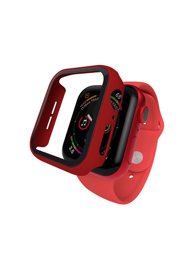 Shock Proof Watch Protectors with Touch Sensitive Tempered Glass For Apple Series 6/5/4/SE- 44 mm- Shockproof-Scratch Resistent-Sleek Design Red