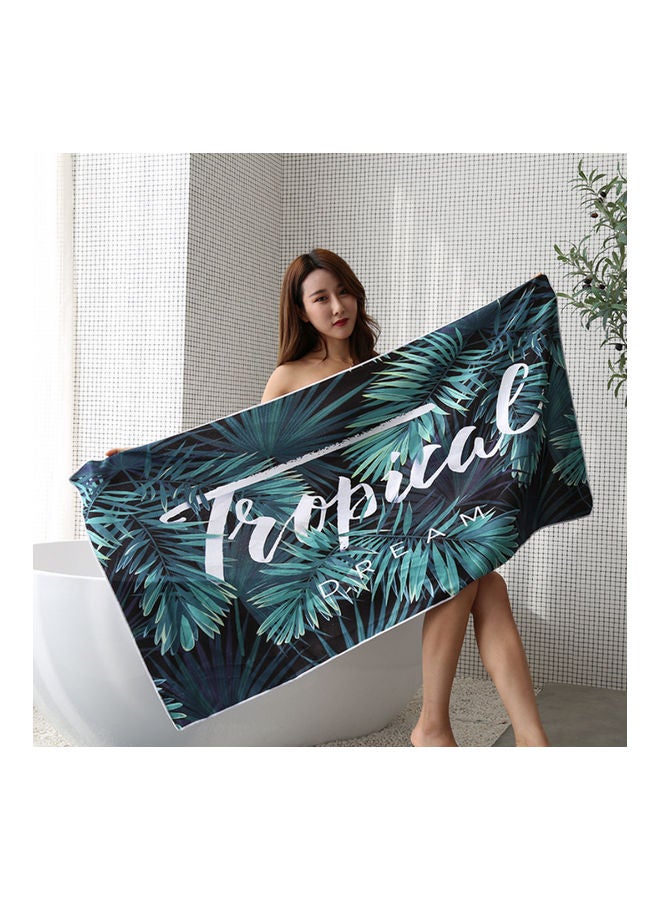 Printed Quick-Drying Beach Towel Green/White 140x70cm