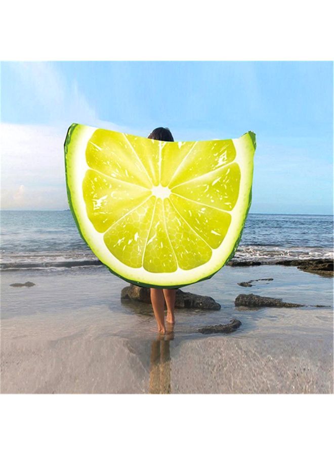 Lemon Printed Beach Towel Yellow/Green