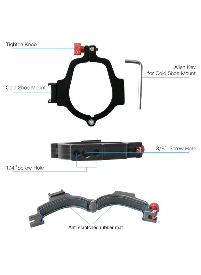 Gimbal Stabilizer Metal Extend Adapter Ring For DJI Ronin SC Black