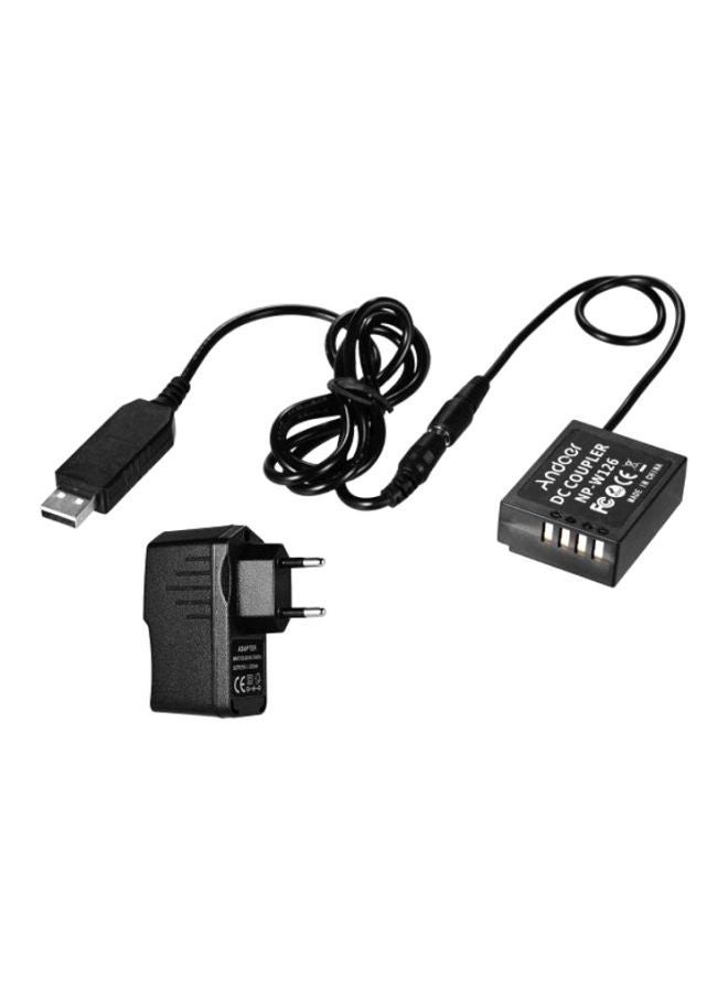 DC Coupler Power Adapter For Camera Black