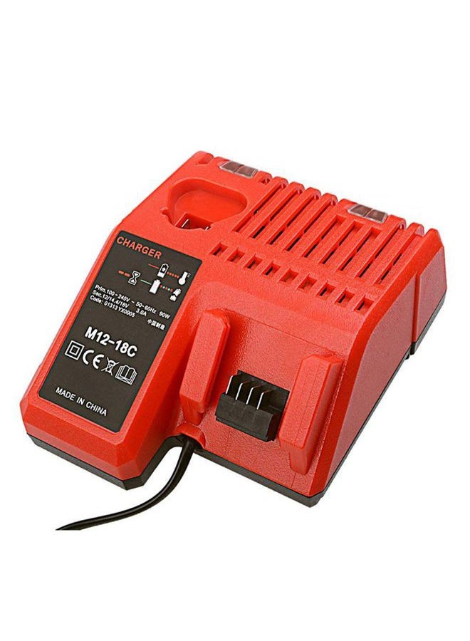 Replacement Battery Charger For Milwaukee Red/Black