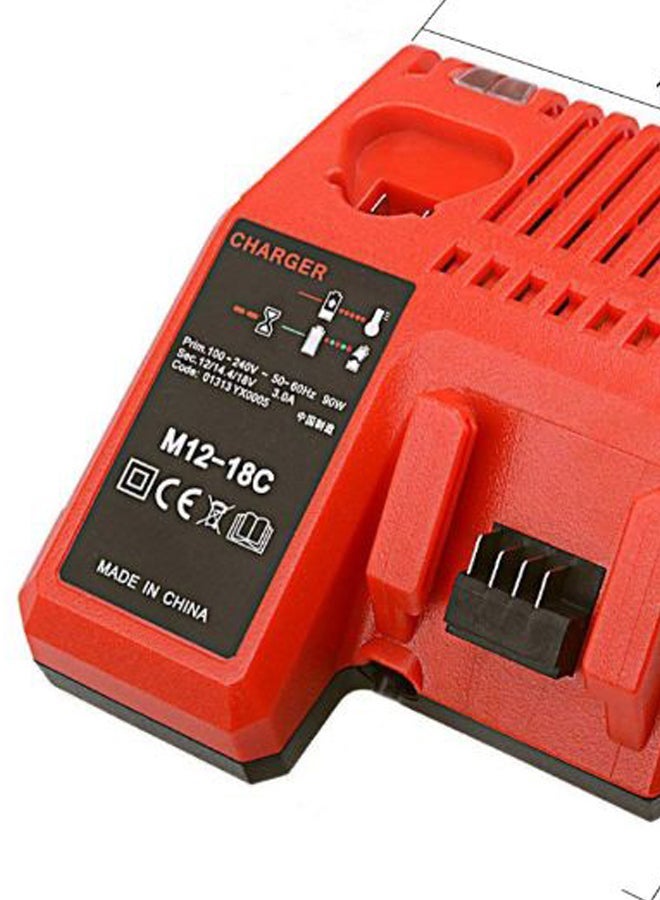 Replacement Battery Charger For Milwaukee Red/Black