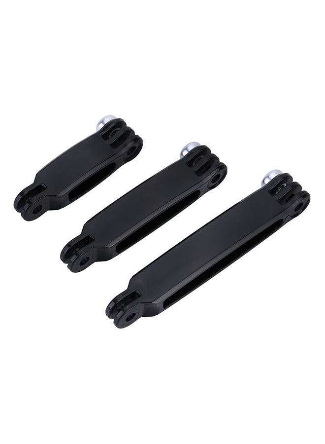 3-Piece Handheld Grip Extended Mount Arms Adapter Black