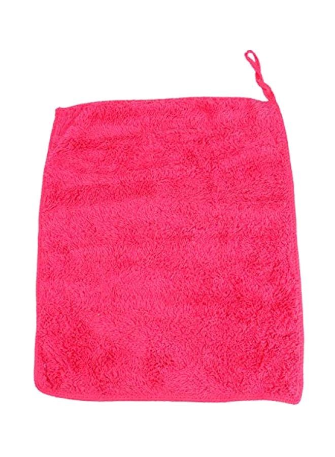 4-Piece Microfiber Facial Towel Hot Pink 25x30centimeter