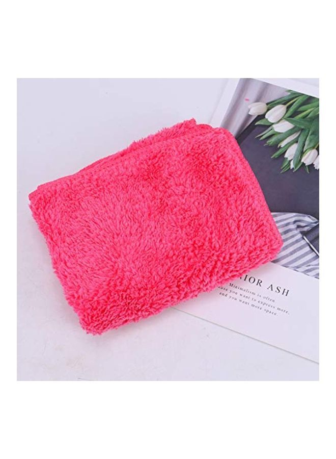 4-Piece Microfiber Facial Towel Hot Pink 25x30centimeter