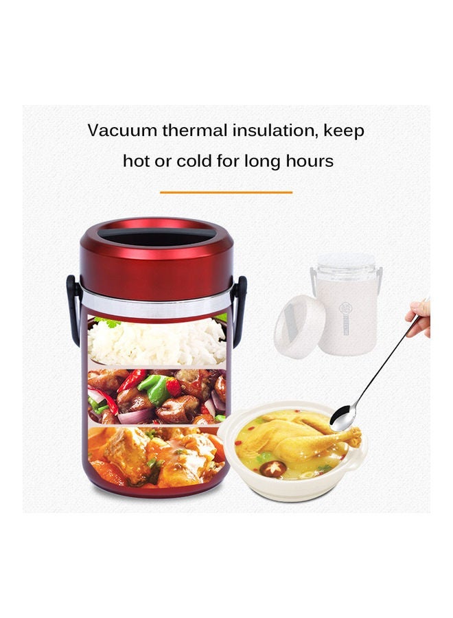 Stainless Steel Vacuum Insulated Food Jar Red 21x16x16cm