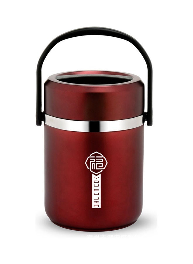 Stainless Steel Vacuum Insulated Food Jar Red 21x16x16cm