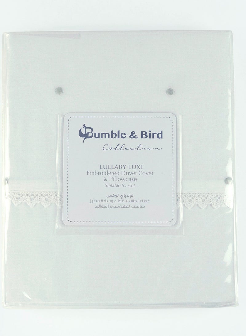 Bumble & Bird - Embroidered Duvet Cover & Pillowcase For Bassinet - Grey