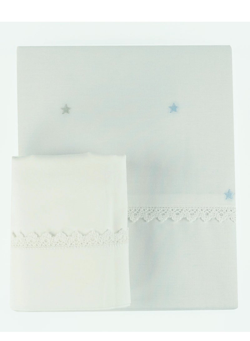 Bumble & Bird - Embroidered Duvet Cover & Pillowcase For Bassinet - Blue