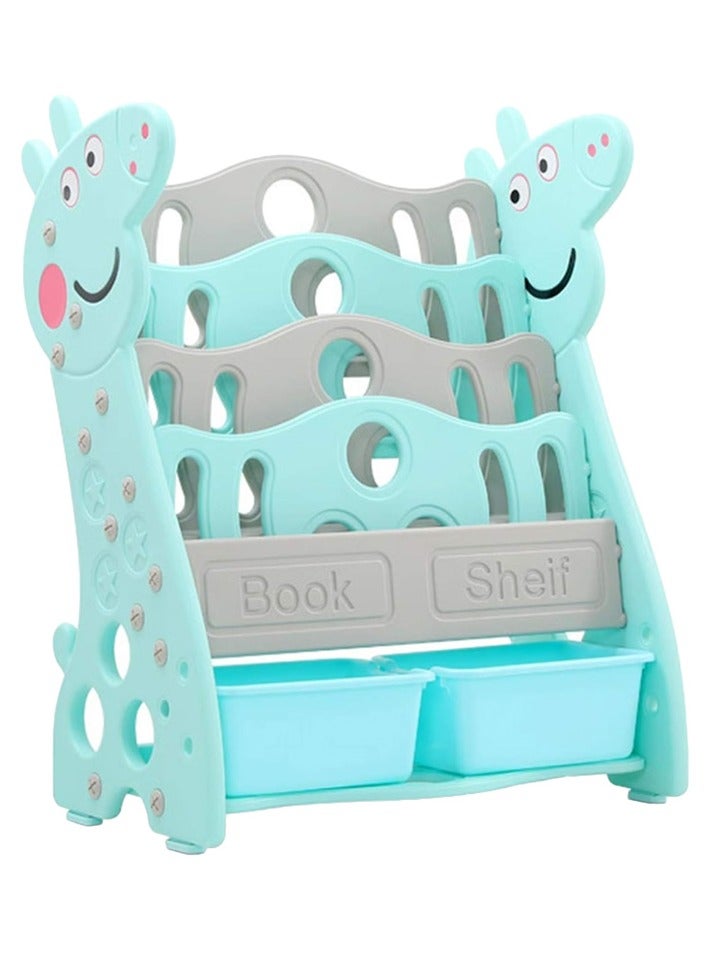 Little Learners - 2-in-1 Bookshelf w/ Toy Storage - Green/Grey