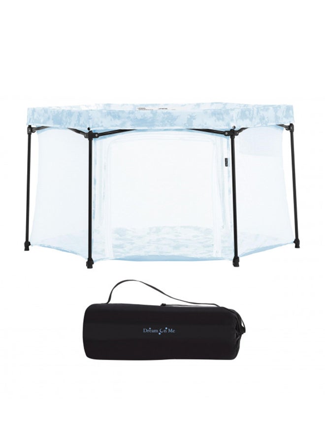 Onyx Playpen In Sky Blue, Baby Playpen, Portable And Lightweight, Playpen For Babies And Toddler - Comes With A Comfortable Padded Floor