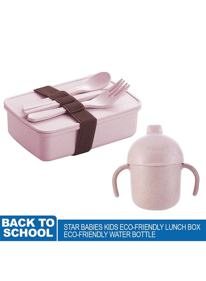 Eco-Friendly Lunch Box With Water Bottle - Pink