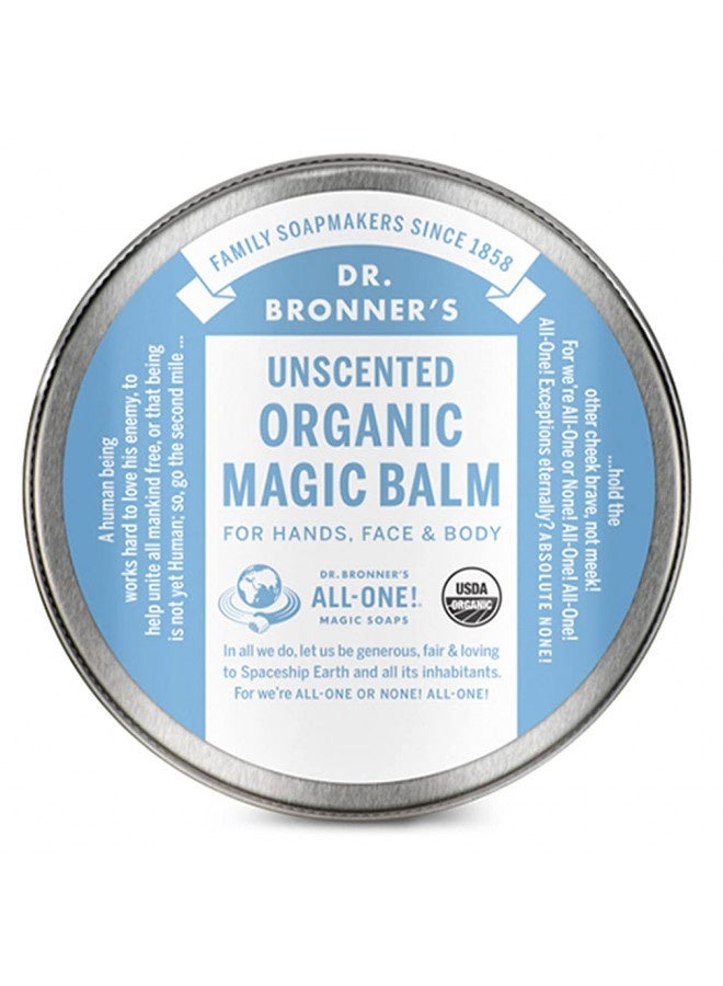 Dr. Bronner'S - Organic Magic Balm (Baby Unscented, 2 Ounce) - Made With Organic Beeswax And Hemp Oil, Moisturizes And Soothes Hands, Face And Body, Relieves Dry Skin, Helps Prevent Diaper Rash