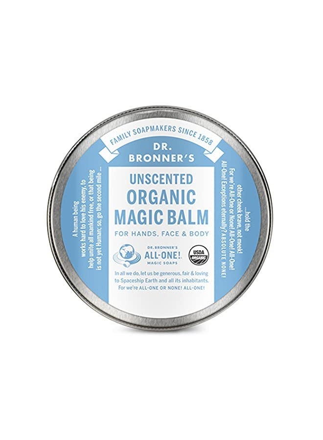 Dr. Bronner'S - Organic Magic Balm (Baby Unscented, 2 Ounce) - Made With Organic Beeswax And Hemp Oil, Moisturizes And Soothes Hands, Face And Body, Relieves Dry Skin, Helps Prevent Diaper Rash