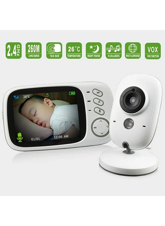 3.2inch LCD Display Wireless Babies Video Monitor With Night Vision Temperature Monitoring Two-Way Voice Intercom Baby Monitor Baby Safety