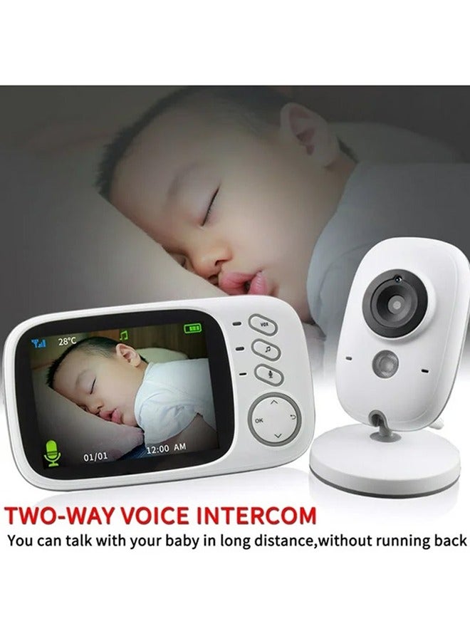 3.2inch LCD Display Wireless Babies Video Monitor With Night Vision Temperature Monitoring Two-Way Voice Intercom Baby Monitor Baby Safety