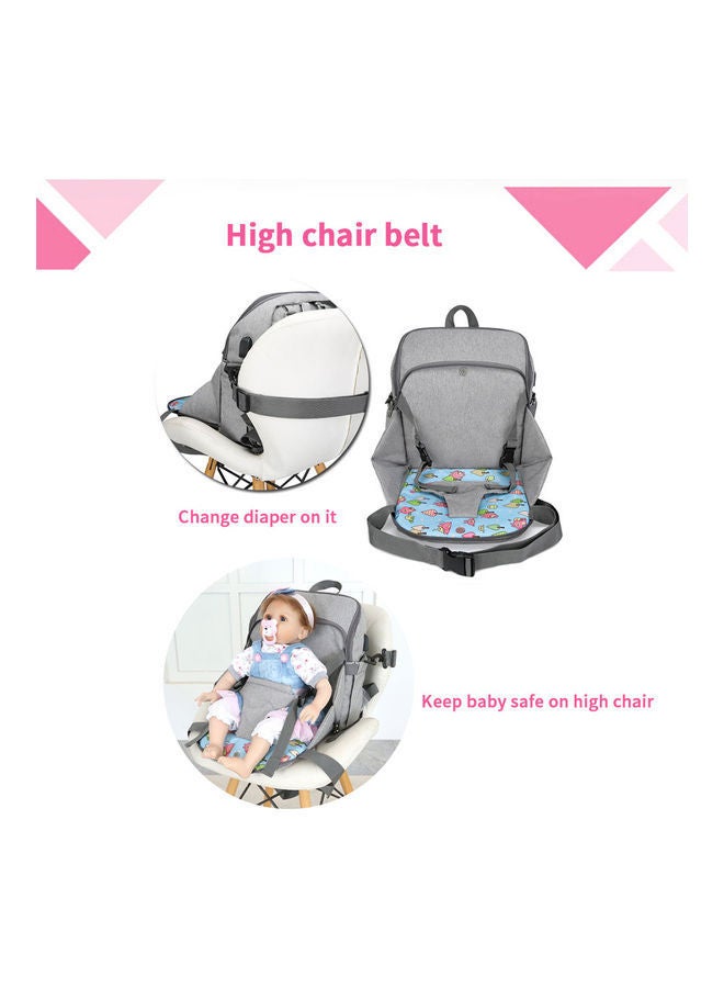 Multi-Functional Diaper Bag & High Chair Strap with USB Charging Port and Stroller