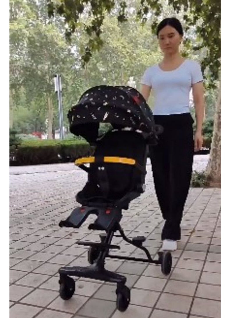 Ultralight Baby Stroller Foldable Two-Way Reclining Chair Stroller Baby 4 In 1 Light Weight High Landscape Baby Stroller Portable Baby Stroller For Newborn Infant Cradle