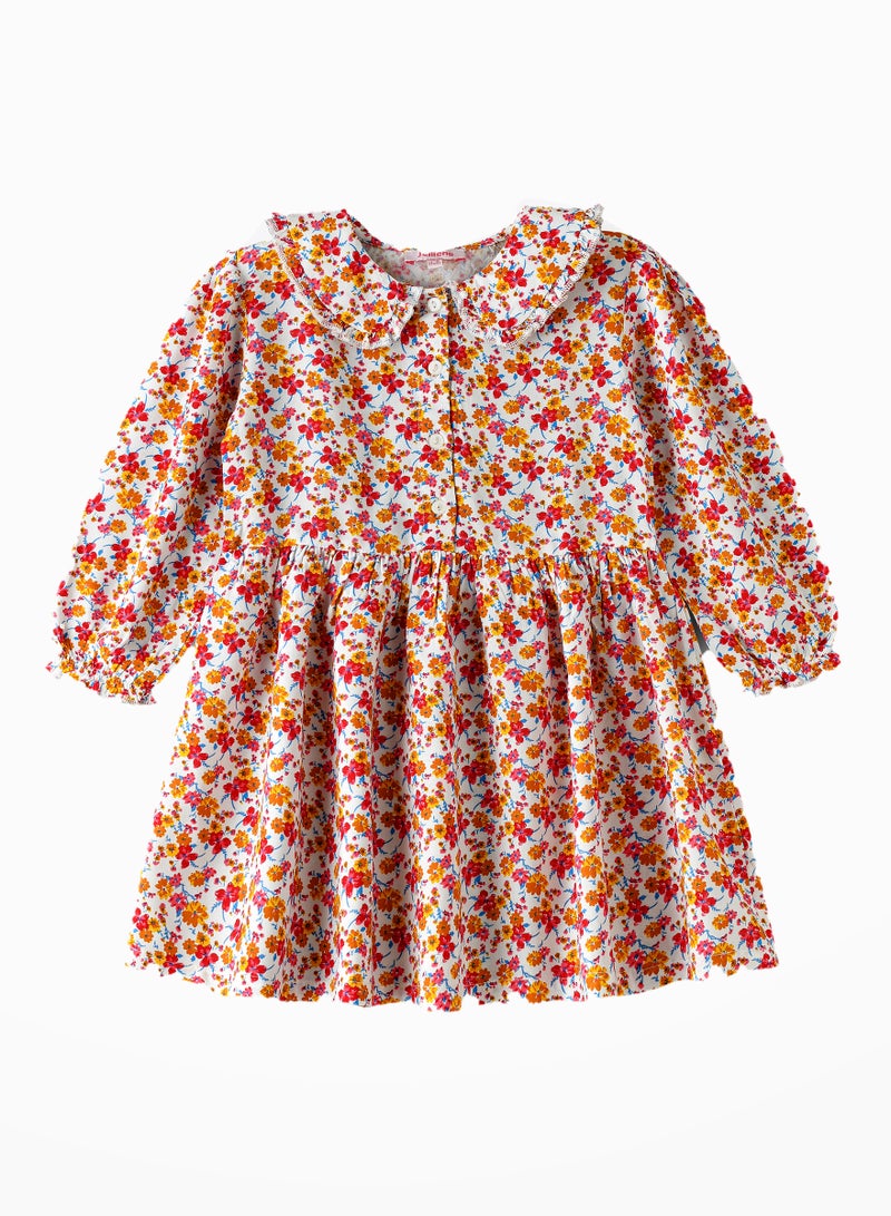 Twirling Through Summer: Girls' Viscose Floral Sundress