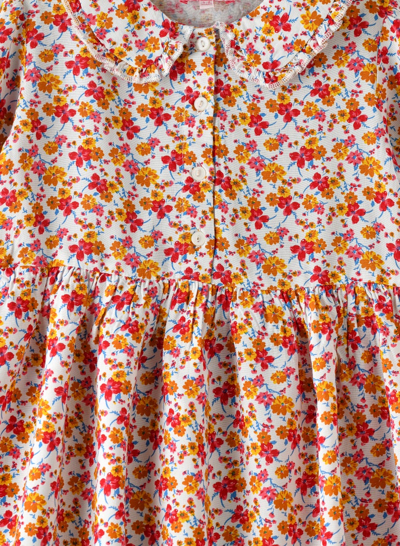 Twirling Through Summer: Girls' Viscose Floral Sundress