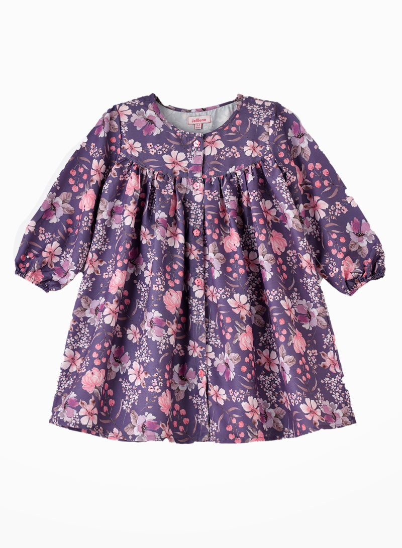 Twirling Through Summer: Girls' Viscose Floral Sundress