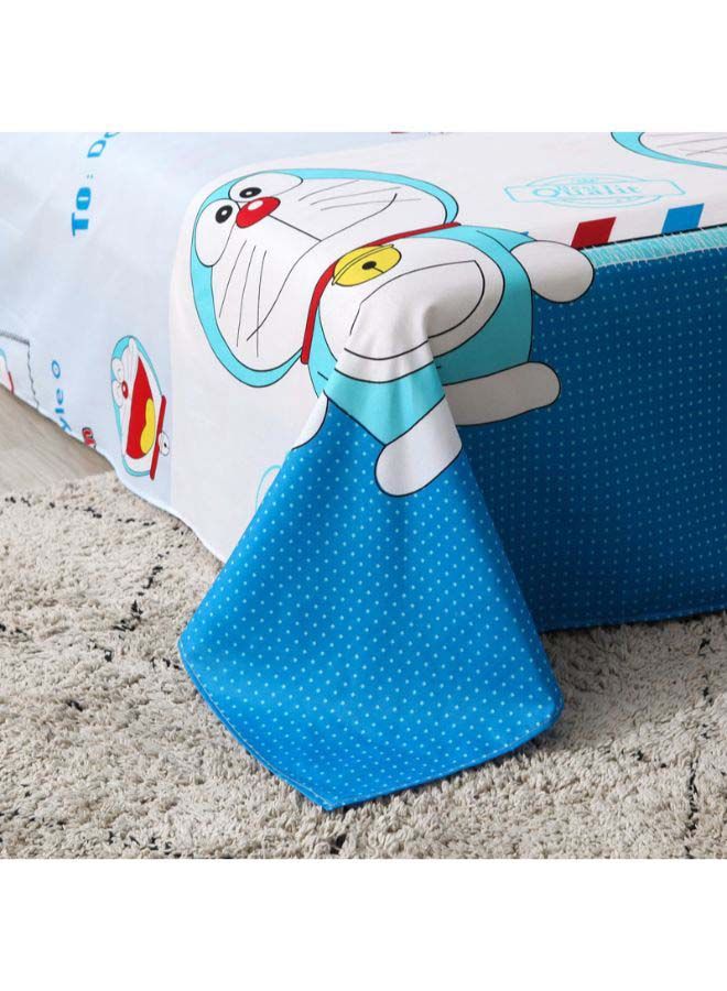 3-Pieces Of Doraemon Bedding Set polyester Blue/White