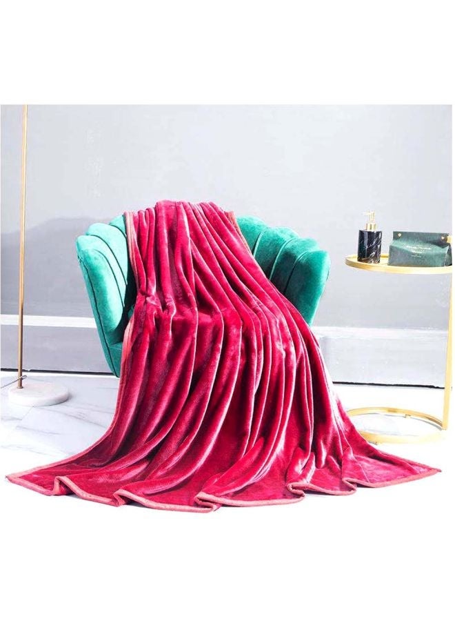 Soft Solid Blanket Polyester Red 220x240cm