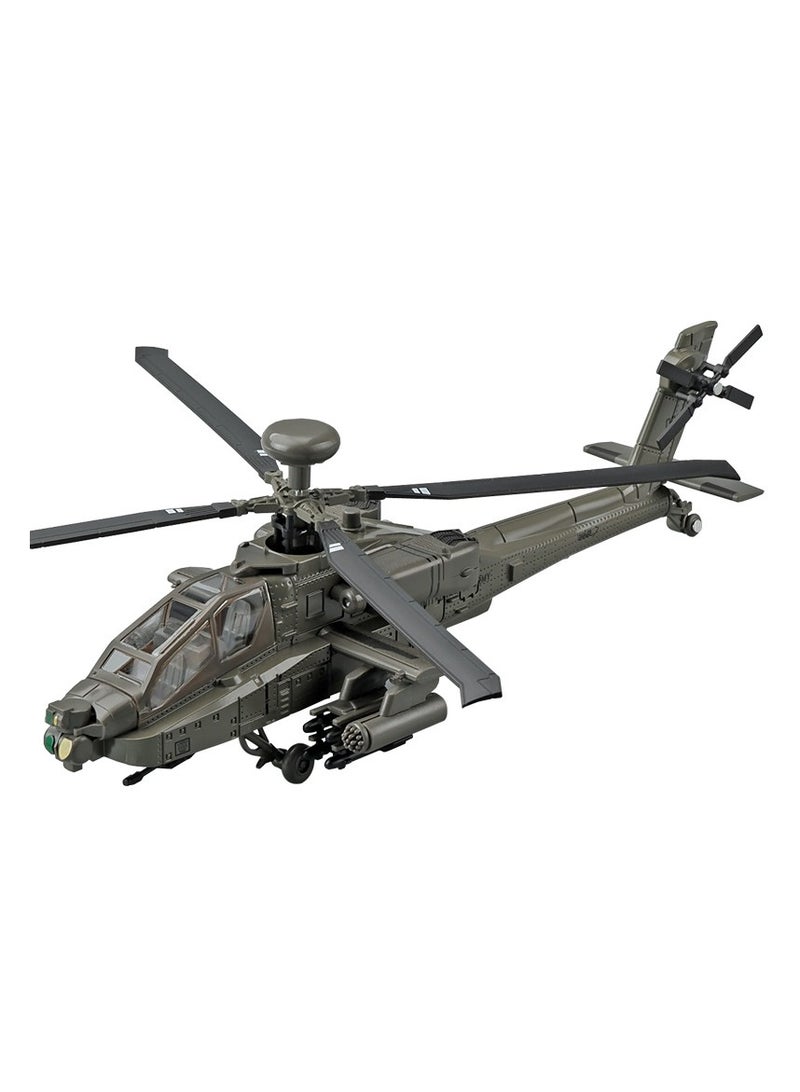 1:64 Apache Helicopter Alloy Model Toy - Model Plane - Military Helicopter Toy - Air Force Combat Fighter Model With Lights And Sounds - Army Plane Toys For Kids Boys Girl Gift