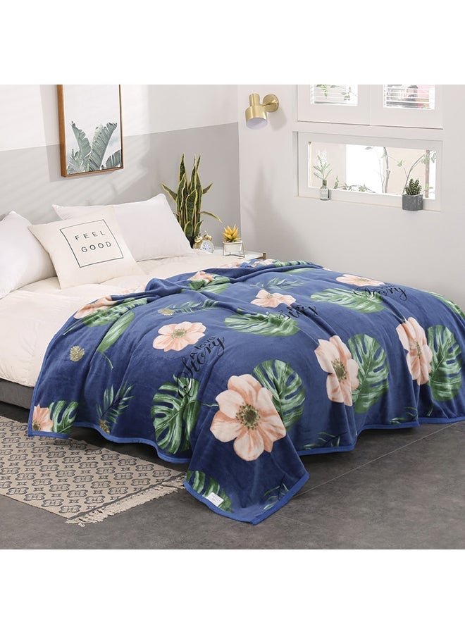 Flower Printed Soft Blanket cotton Multicolour 200x230cm