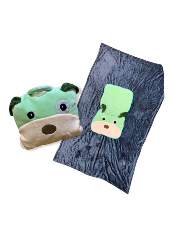 Cartoon Shaped Blanket Cotton Blue/Green/Beige 35x29cm