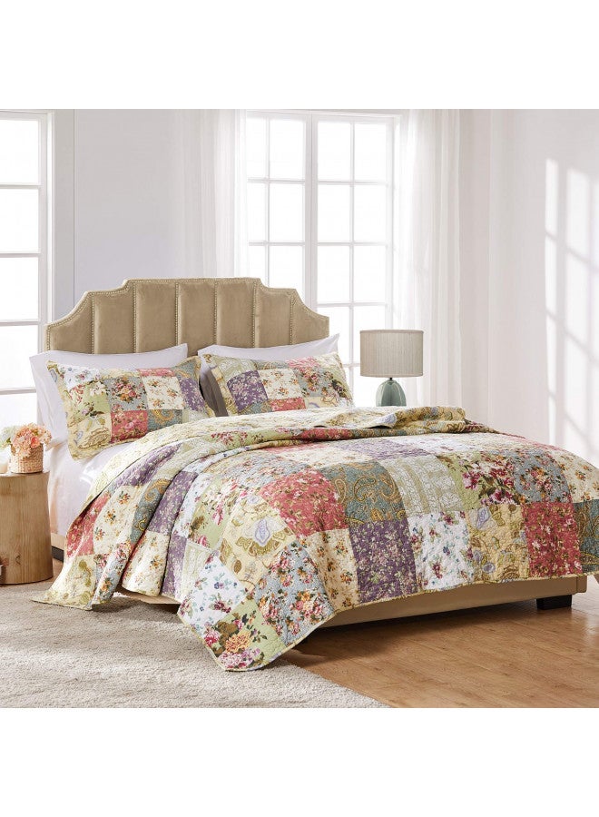 Greenland Home Blooming Prairie Quilt Set, 2-Piece Twin/XL, Multicolor/Assorted