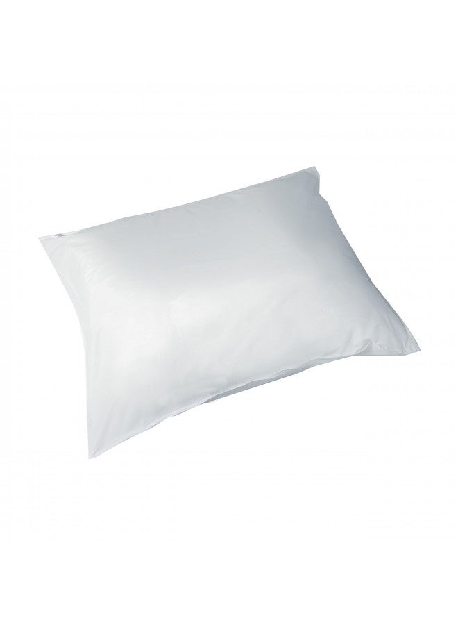 DMI Waterproof Pillow Protector With Zipper, Vinyl Pillow Cover, Travel Pillow Case Cover, Standard, White