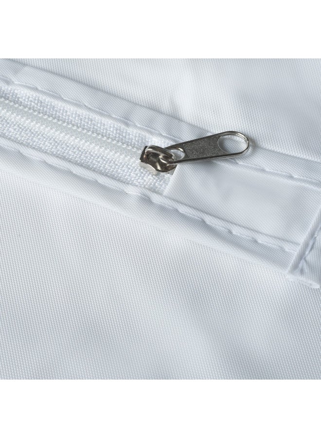 DMI Waterproof Pillow Protector With Zipper, Vinyl Pillow Cover, Travel Pillow Case Cover, Standard, White